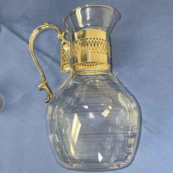 Vintage Kent Silversmith Glass Pitcher Carafe + Silver Pedestal Warmer Stand - Picture 11 of 13